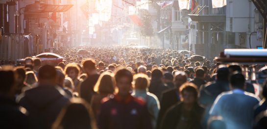 Blurred crowd of unrecognizable at the street Blurred crowd of unrecognizable at the street