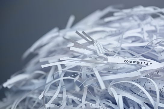 Shredded paper series - confidentiality.